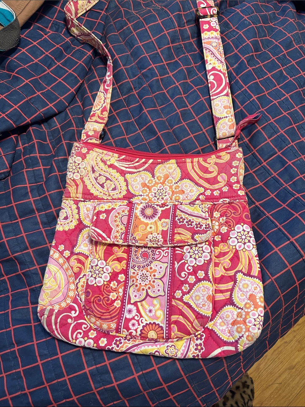 Vera Bradley Pink Paisley Quilted Crossbody Bag